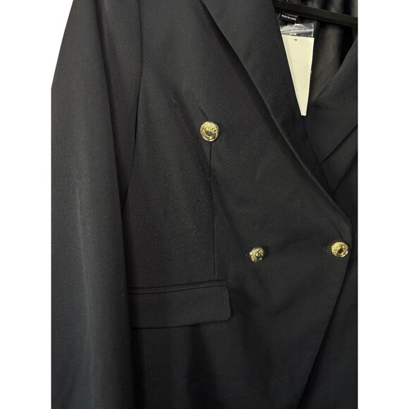 Karen Kane Fitted Blazer in Navy with Decorative Crest Buttons – Size L - Picture 4 of 13